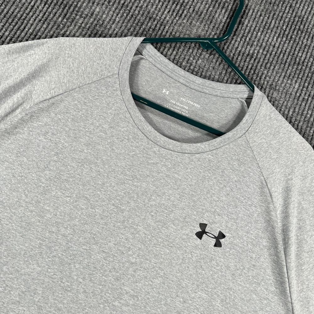 Under‎ Armour Tech Tee Mens 2XL Gray Short Sleeve Loose Fit Training Athletic